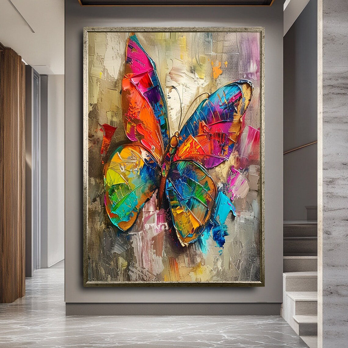 Colorful Butterfly Art Print, Modern Nature Decor - Image 2