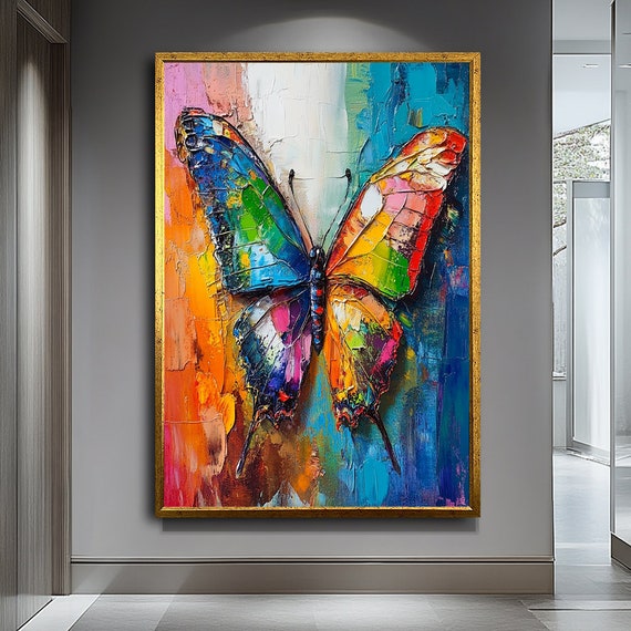 Colorful Abstract Butterfly Print Colorful Abstract Print Modern Wall Art Butterfly Artwork Wall Art
