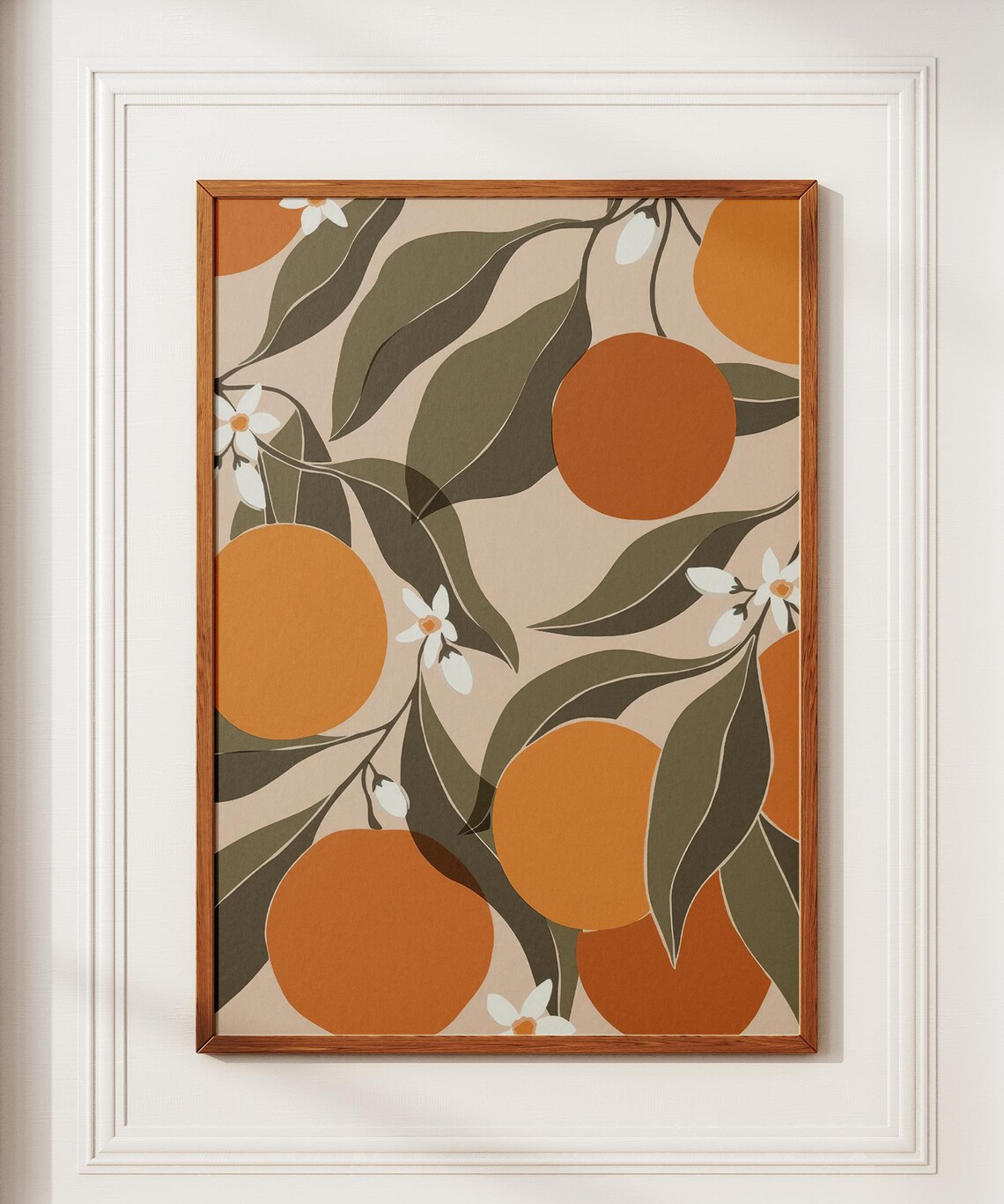 Oranges Print, Fruit Market Abstract Botanical Poster