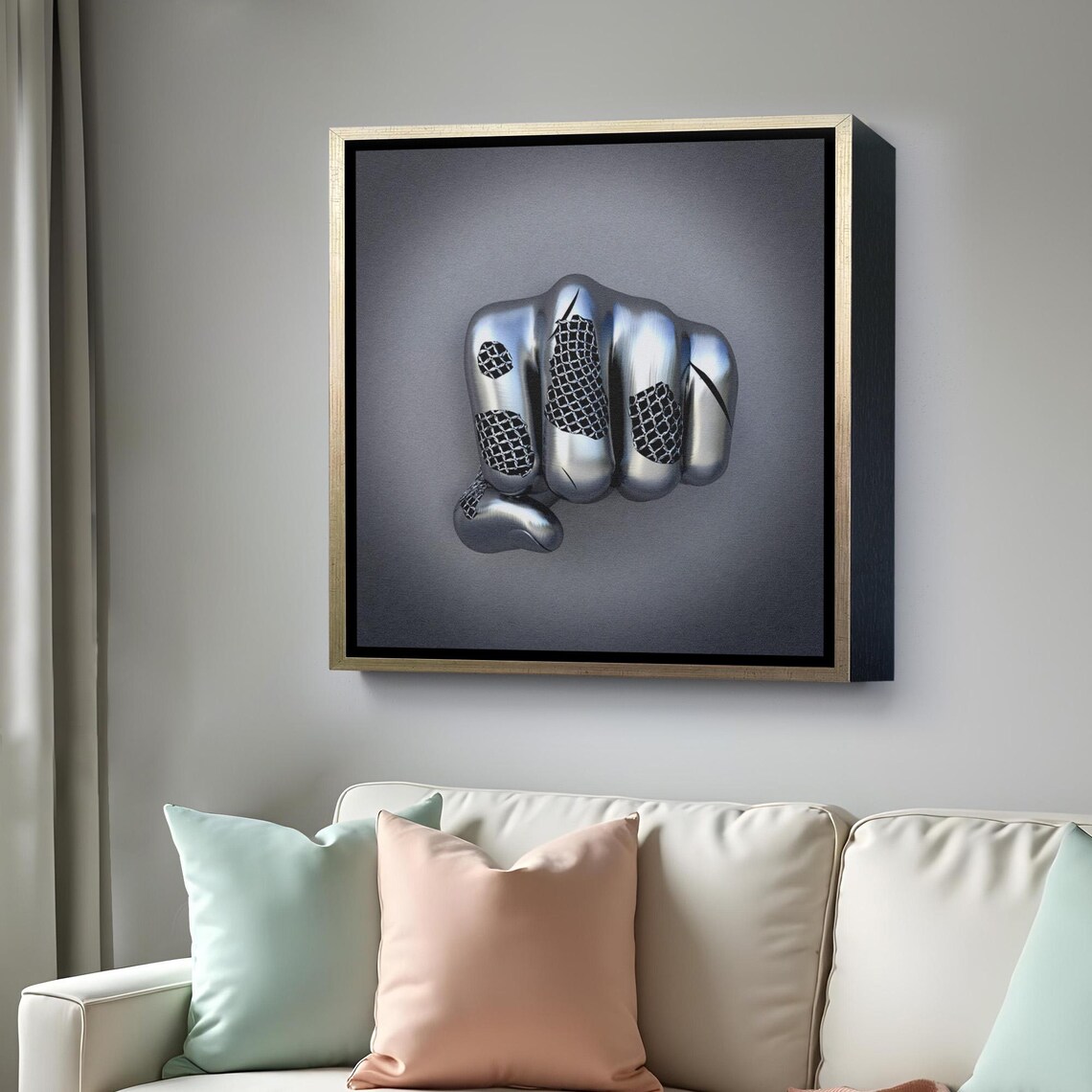 Metallic 3D Effect Modern Surreal Art Print - Image 4