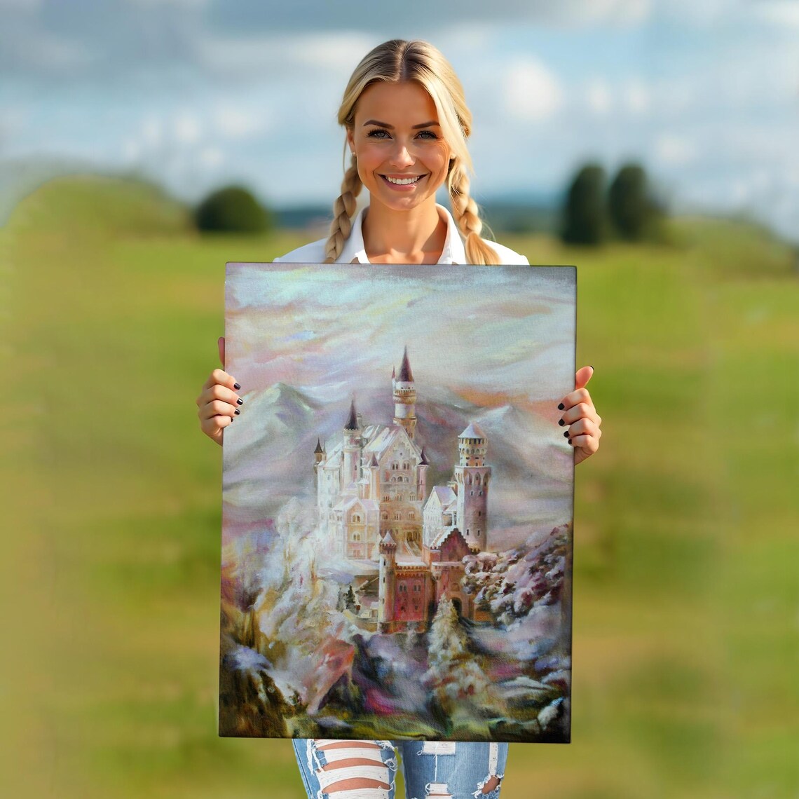 Castle Between Mountains, Modern Wall Decor - Image 5
