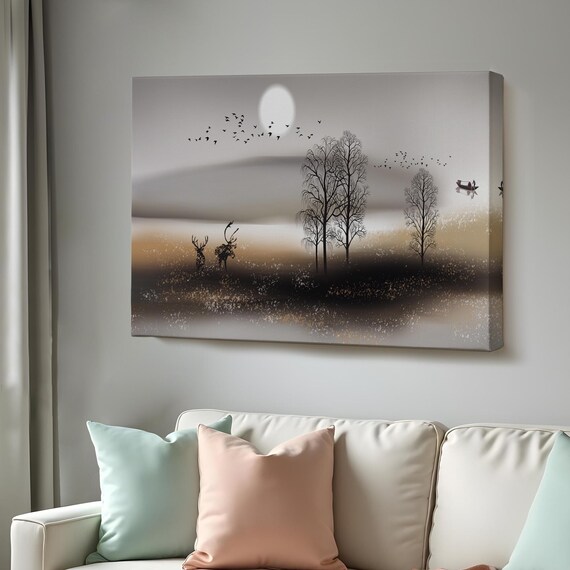 The Dark Shadow Of The Forest Painting Motivation Print Motivation Modern Wall Decor Motivation Wall Art Large Wall Art