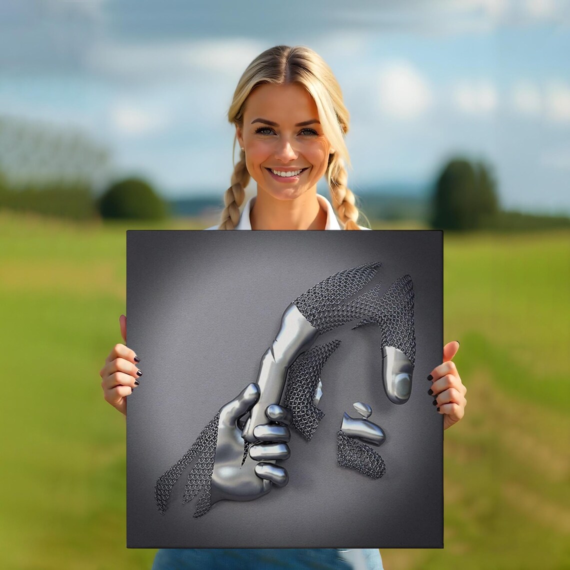 Metallic Effect 3D Poster, Modern Wall Decor - Image 5
