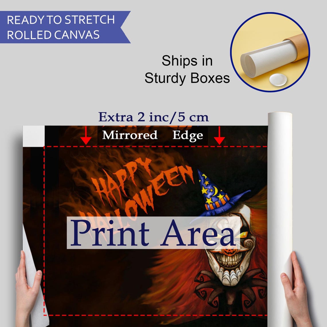 Scary Clown Happy Halloween Dark Wizard Hat Spooky Art Poster - Image 4
