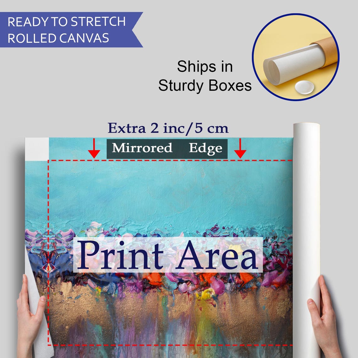 Vibrant Abstract Acrylic Flowing Colors Turquoise Gold Art Poster - Image 4