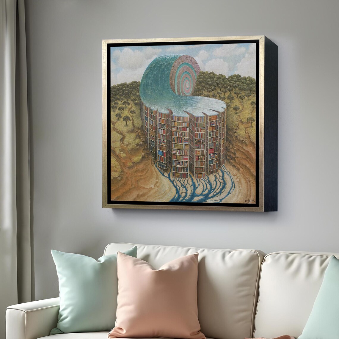 Surreal Library Art Print, Study Room Gift - Image 4