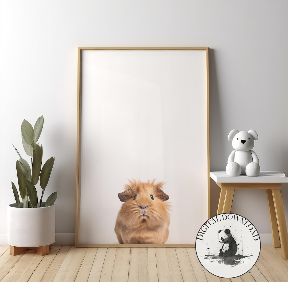 Guinea Pig Cute Illustration Nursery Art Print