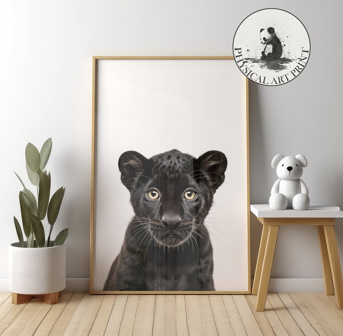 Baby Black Panther Cub Nursery Portrait Animal Photography Wall Art