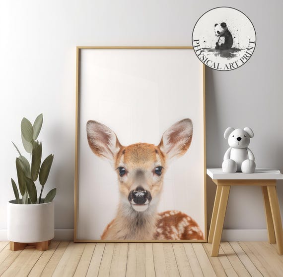 Deer Wall Art Physical Print Animal Illustration Nursery Decor Infant Matte Poster