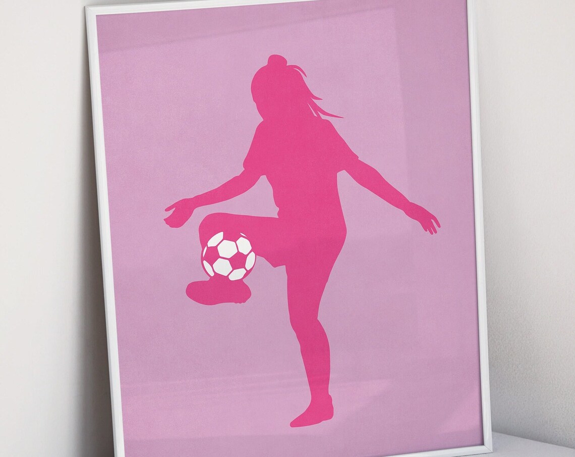 Girls Soccer Poster, Teen Room Sports Wall Art - Image 2