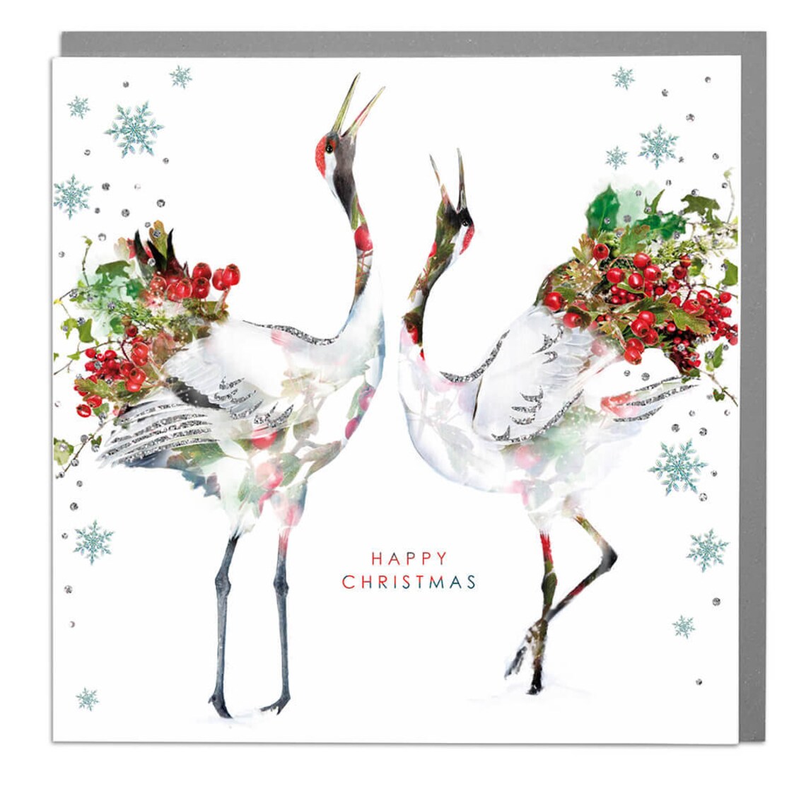 Cranes Merry Christmas Card, Holiday Greeting