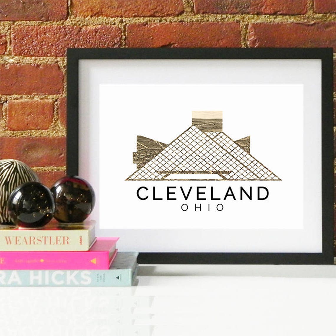 Cleveland Print Cleveland Skyline Cleveland Art Cleveland Poster Cleveland Watercolor Cleveland Art Print Cleveland Map Cleveland - Image 2