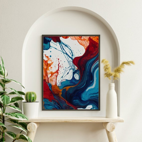 Fiery Flow Abstract Wall Art For Bold Interiors