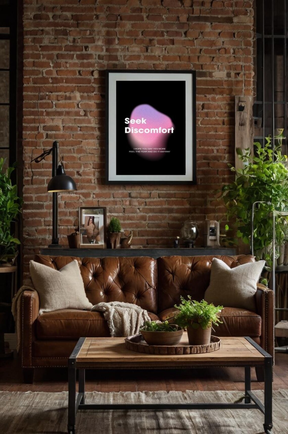 Seek Discomfort Pink Gradient Blob Bold Typography Motivational Poster - Image 2