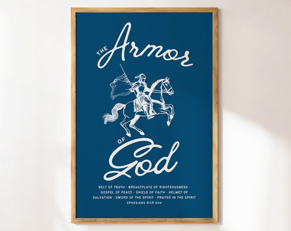 Armor Of God Vintage Christian Wall Art Bible Verse Poster Christian Fathers Day Gift Artwork Jesus Art Quotes