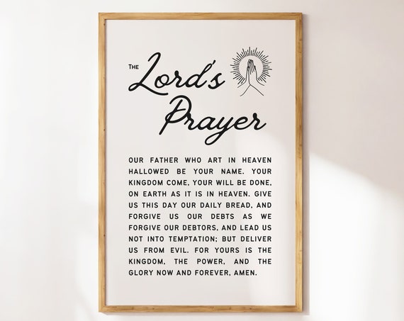The Lords Prayer Retro Christian Wall Art Minimalist Christian Poster Print Apartment Diy Decor Bible Verse Wall Art Christian Merch