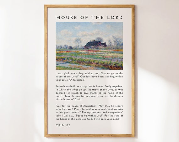 Vintage Landscape Mural Bible Verse Print For Christian Home Wall Decor For Housewarming Gift Wall Decor For Church Office