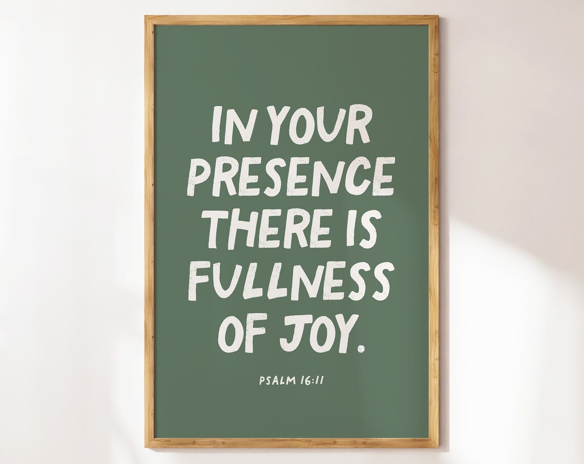 Psalm 16:11 Minimalist Bible Verse Art Print