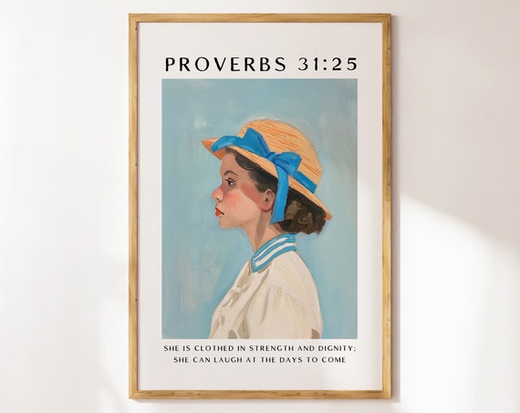 Proverbs 31 Coastal Granddaughter Prints Grandmillennial Poster Christian Wall Art Art Bible Apartment Decor Coastal Wall Art