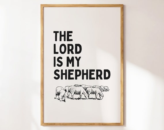 Psalm 23 Vintage Print Christian Poster Wall Art Bible Verse Wall Art Dorm Room Decor Christian Art Gift