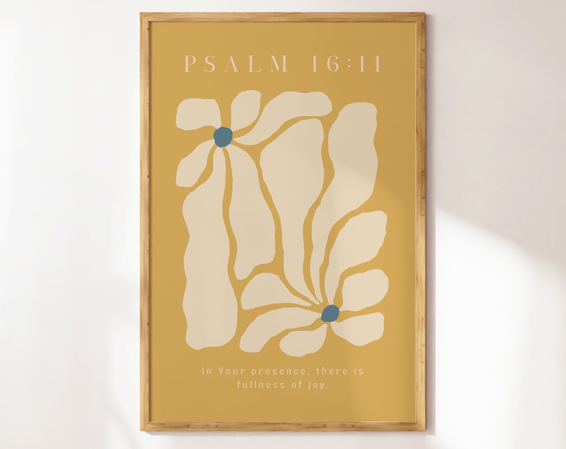 Psalm 16:11 Retro Flower Market Art Print