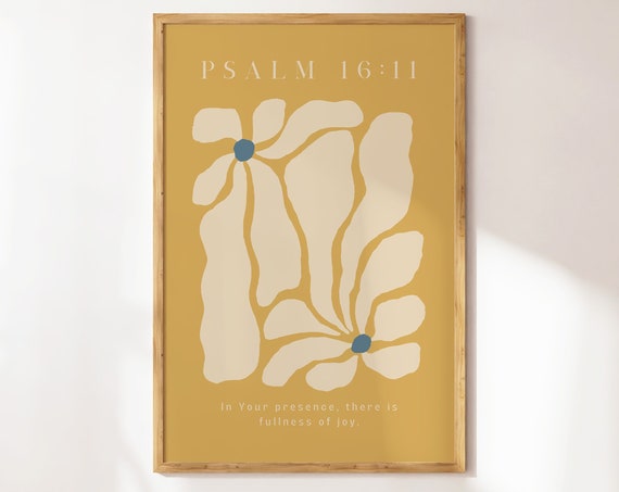 Psalm 16:11 Retro Flower Market Art Print