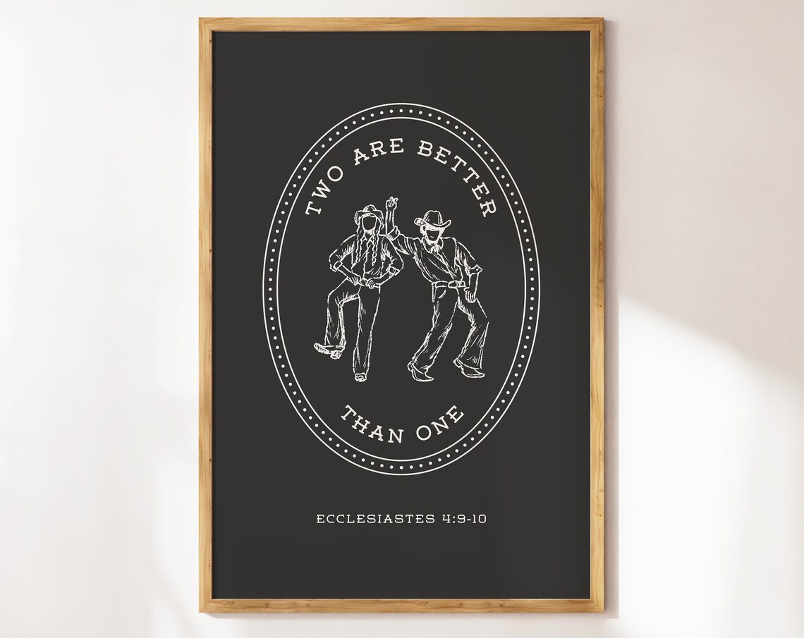 Christian Couple Wedding Gift, Western Cowboy Verse Print