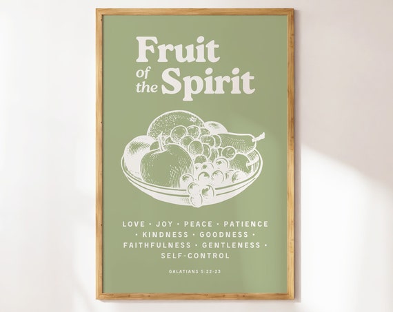 Fruit Of The Spirit Wall Art Tropical Wall Art Christian Wall Art Bible Verse Home Decor Art Trendy Retro Apartment Poster