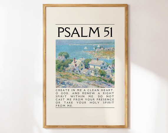 Psalm 51 Create in Me a Clean Heart Harbor Village Art Poster