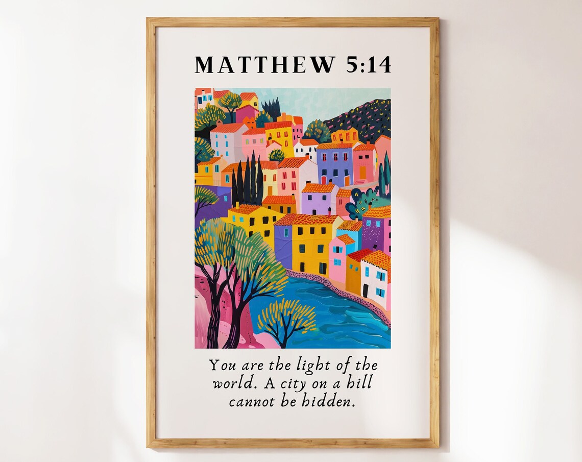 Matthew 5 14 You Are The Light Of The World City Hill Bible Poster