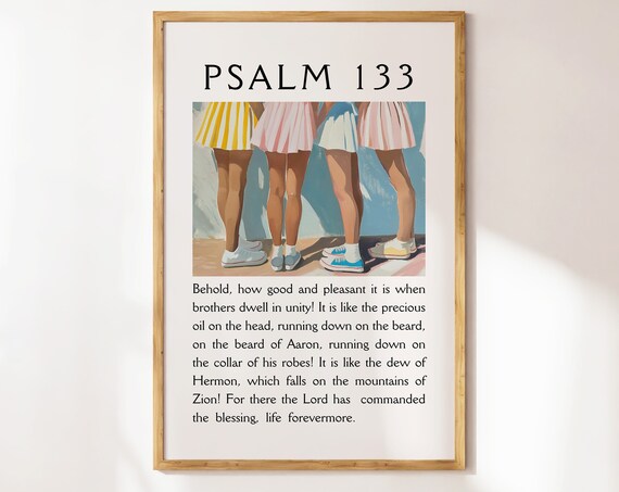 Psalm 133 Friendship Unity Painting Striped Skirt Girls Poster