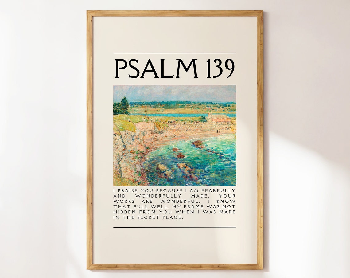 Psalm 139 Fearfully and Wonderfully Made Impressionist Coast Poster