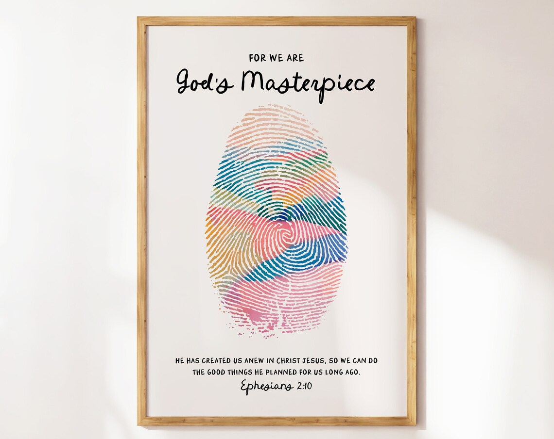 Gods Masterpiece Christian Wall Art, Watercolor Poster