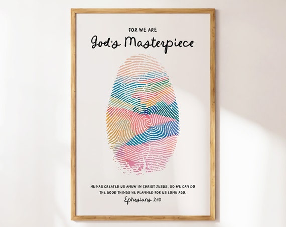 Gods Masterpiece Christian Wall Art, Watercolor Poster