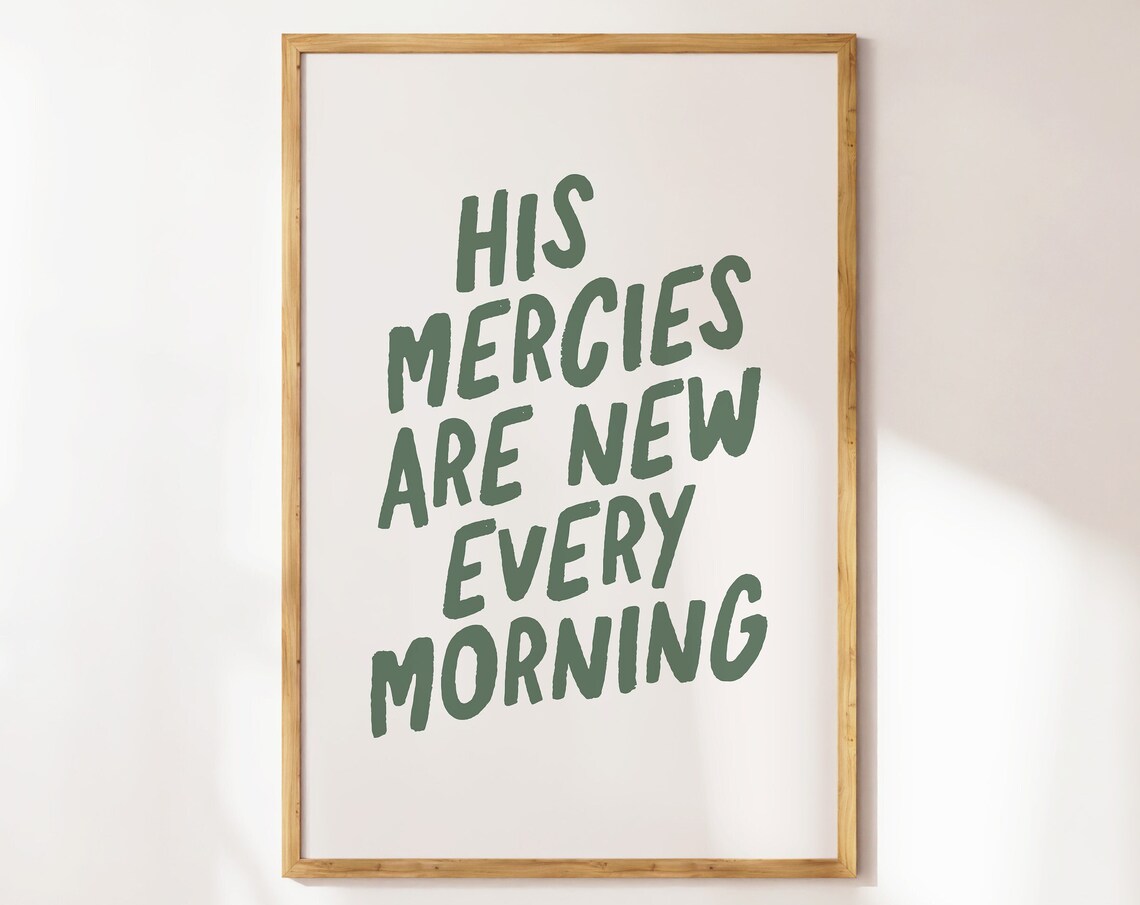 His Mercies Are New Every Morning, Minimalist Bible Art