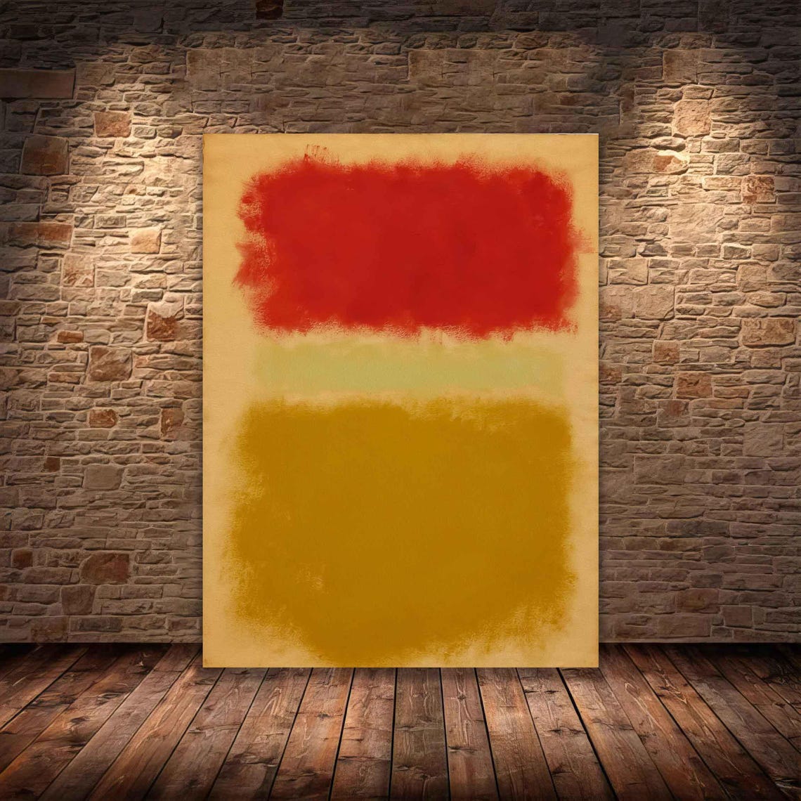 Red Yellow Color Field Abstract Rothko Style Modern Art Poster - Image 4