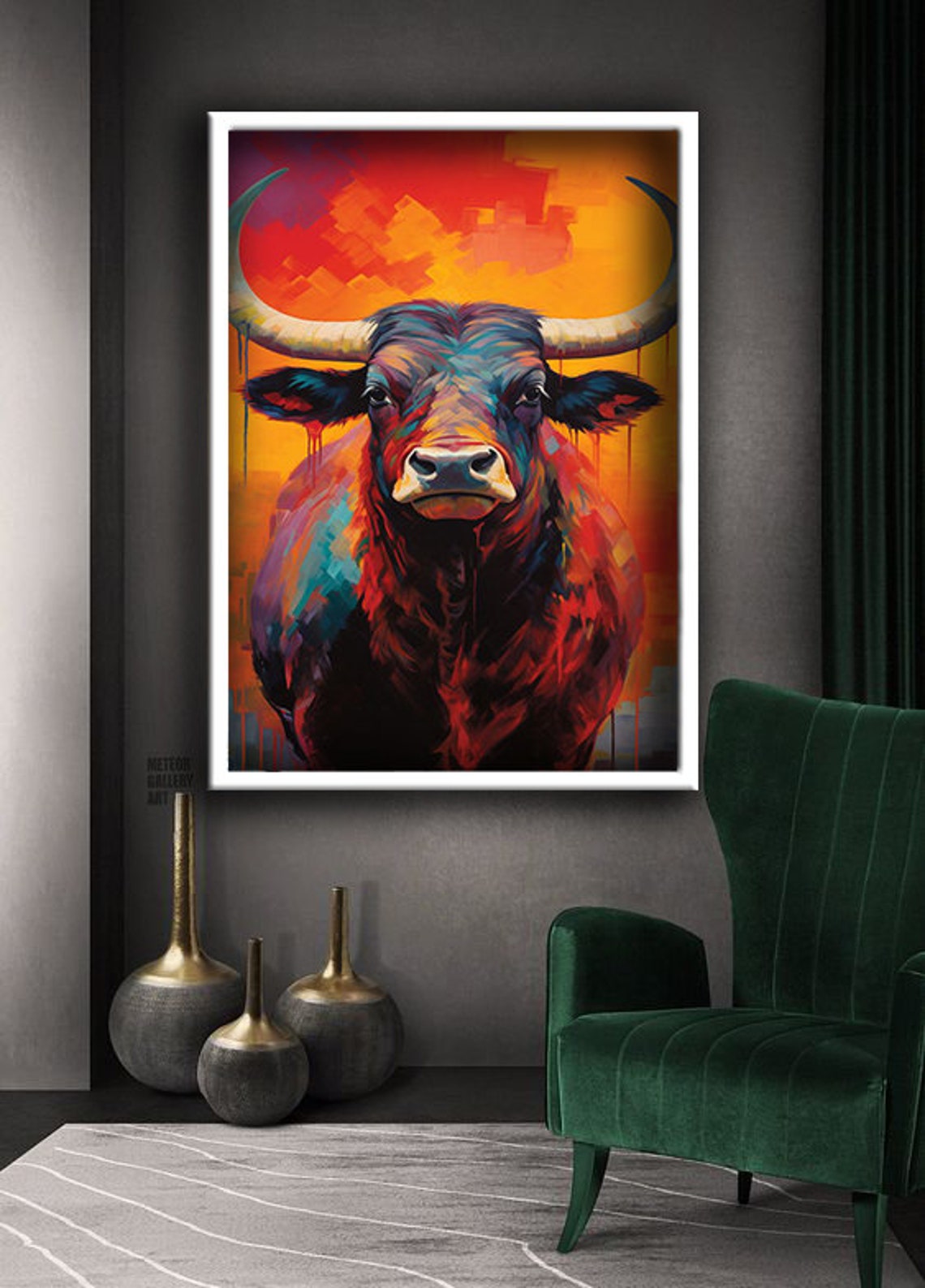 Oil Painting Cow Design Painting Wall Painting Animal Wall Art Ready To Hang Wall Painting Design Painting - Image 4