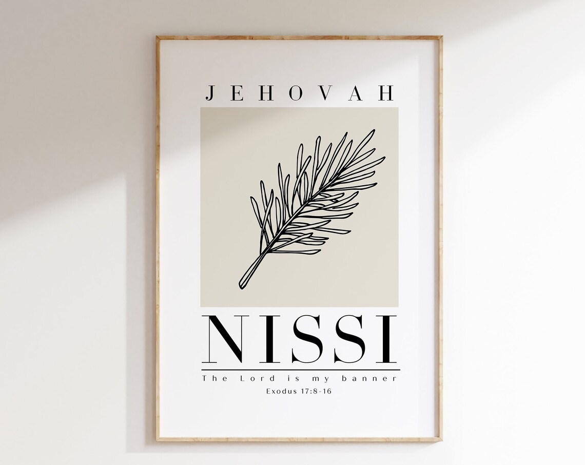 Jehovah Nissi Exodus 17:8-16 Minimalist Bible Verse Print - Image 5