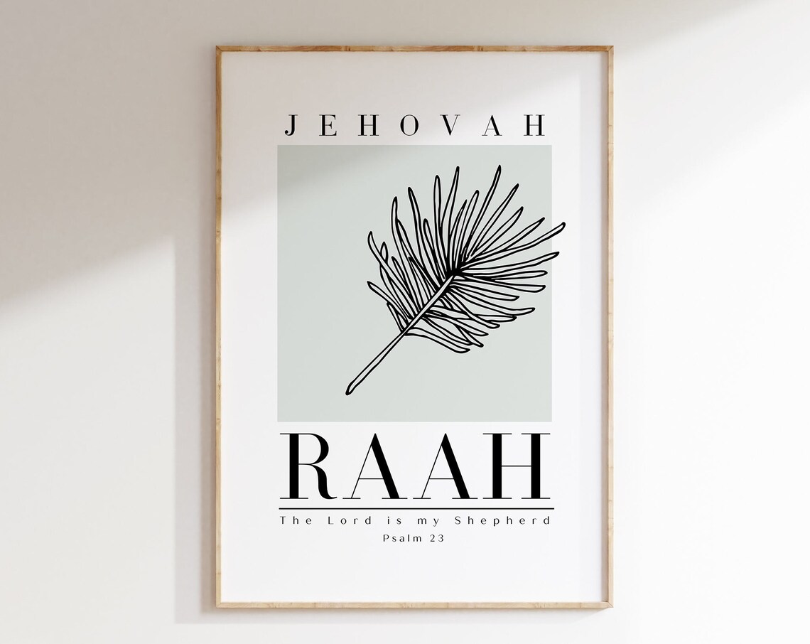 Jehovah Raah Psalm 23 Minimalist Bible Verse Art Print - Image 4