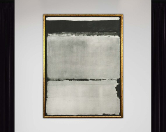 Mark Rothko Whiteblack Framed Canvas Paintingmark Artabstract Wall Arthandmade Minimalist Decororiginal Designfree Shippinggift
