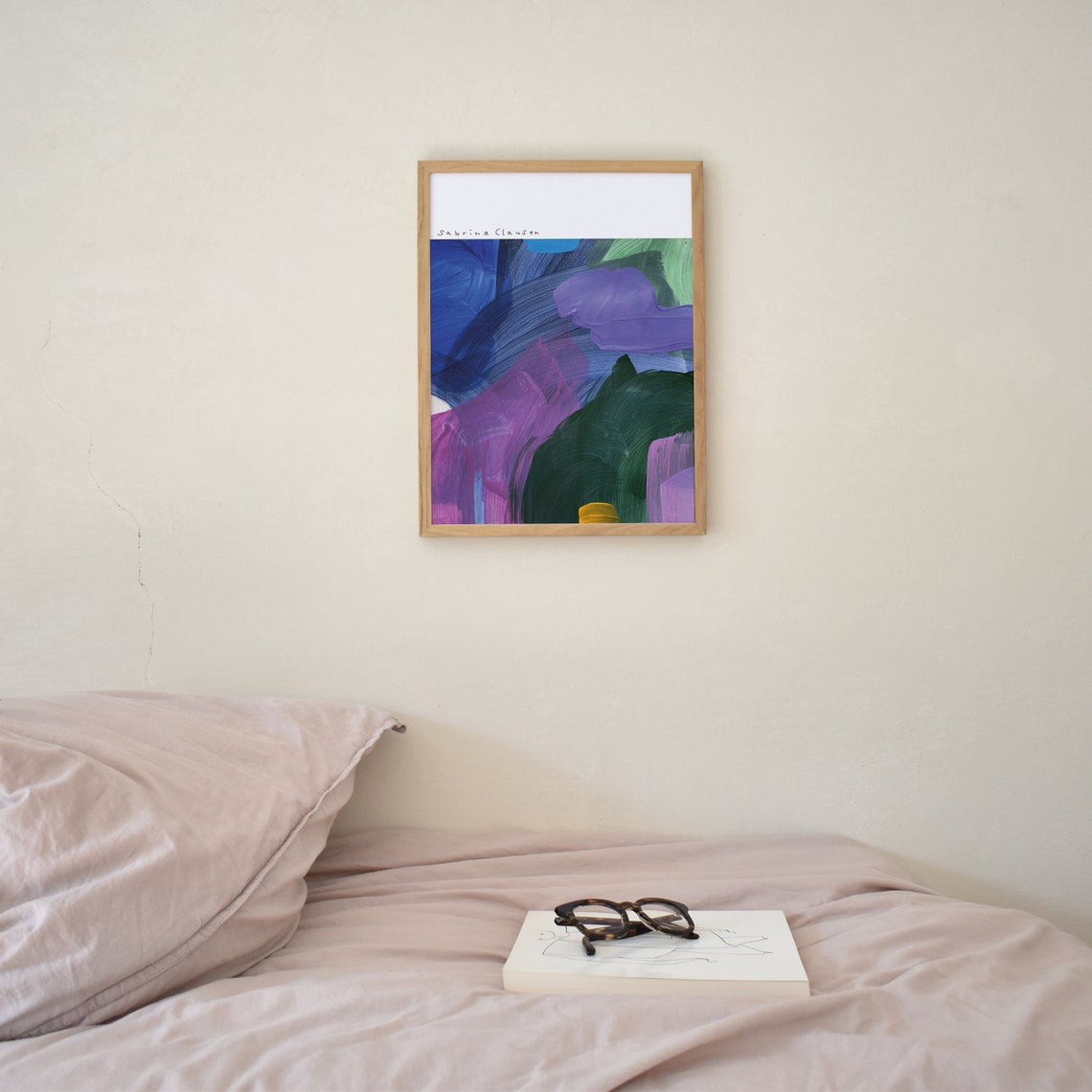 Sabrina Clausen Blue Purple Green Abstract Brushstroke Wall Art - Image 3