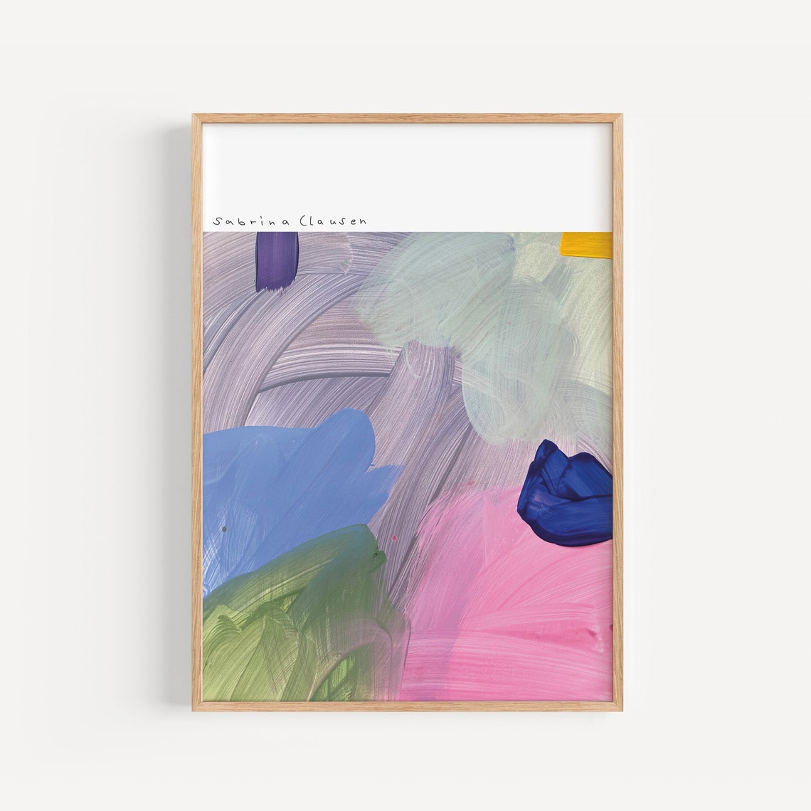 Sabrina Clausen Lavender Blue Green Pink Abstract Brushstroke Wall Art