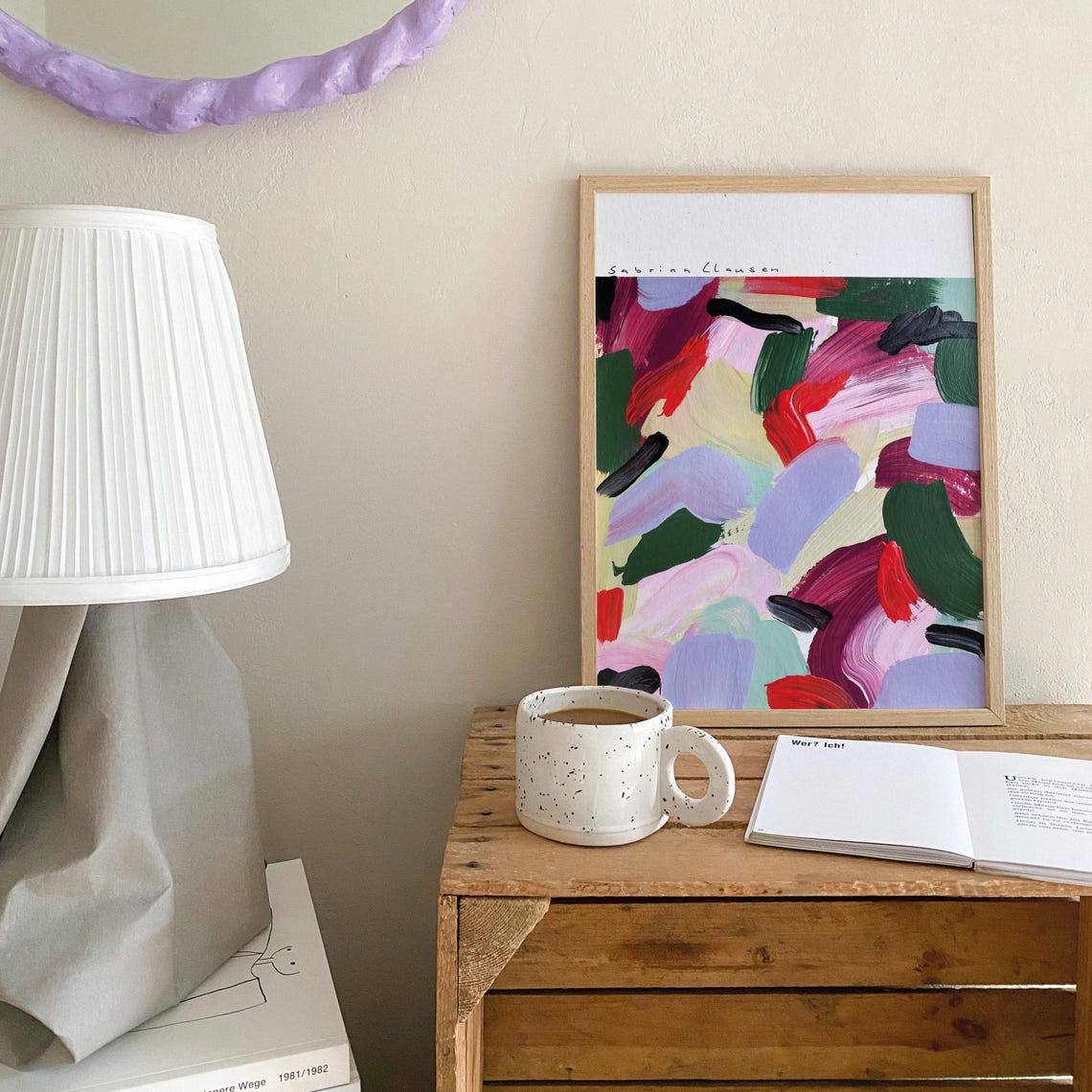 Original Abstract Picture Painting Hand Painted Living Room Modern Art Acrylic Painting Colorful Murals Colorful Art Red Purple Green - Image 5