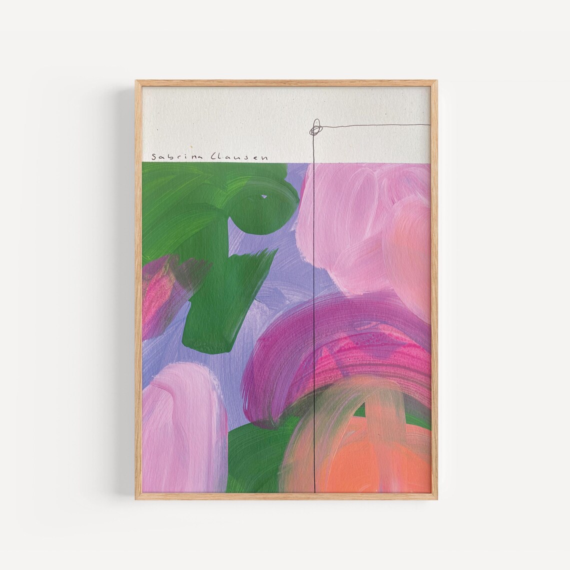 Sabrina Clausen Soft Green Pink Purple Rounded Abstract Poster