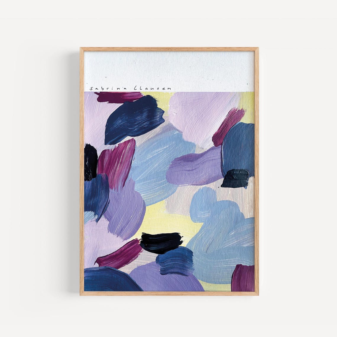 Sabrina Clausen Lavender Blue Maroon Abstract Brushstroke Poster