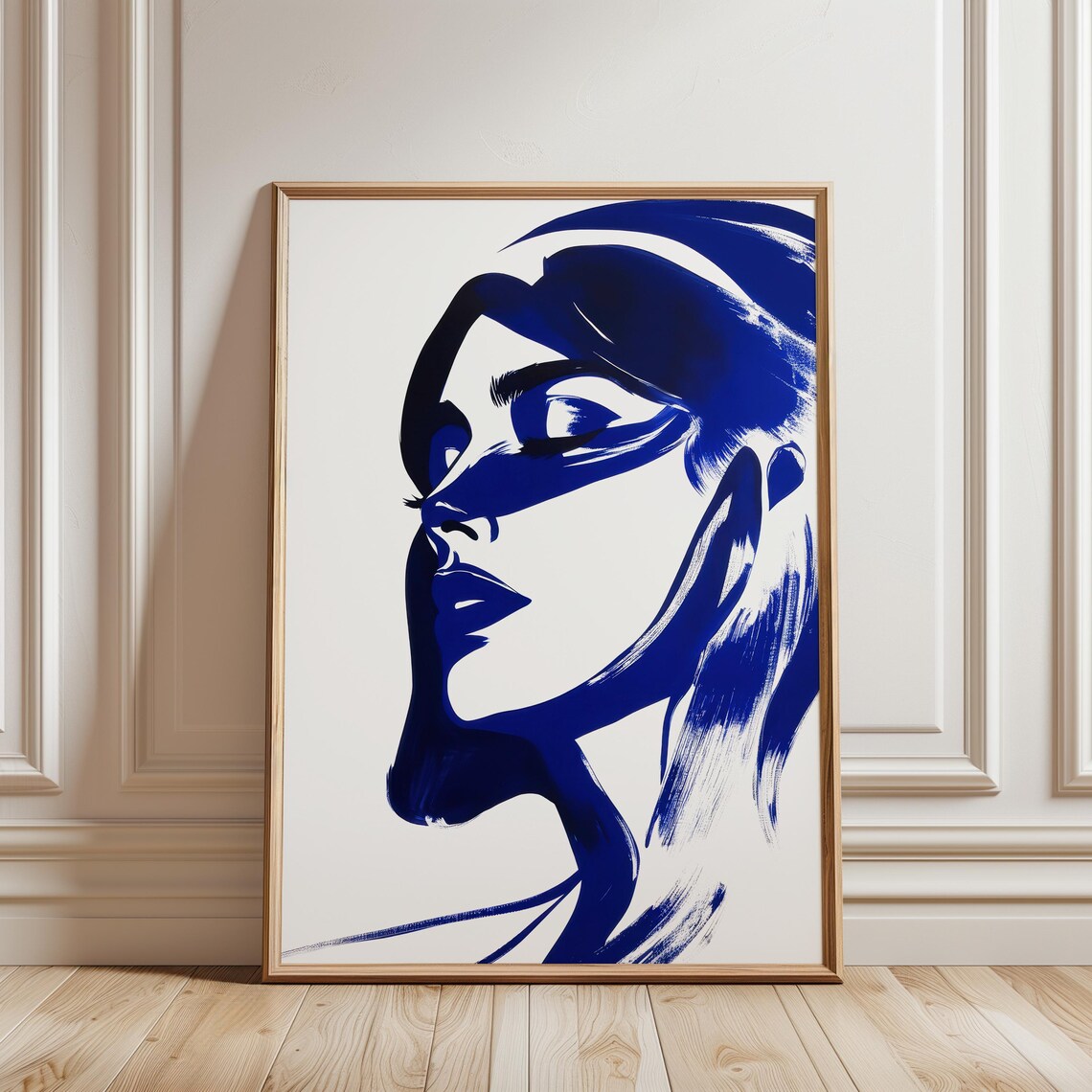Abstract Brushstroke Woman Portrait, Minimalist Modern