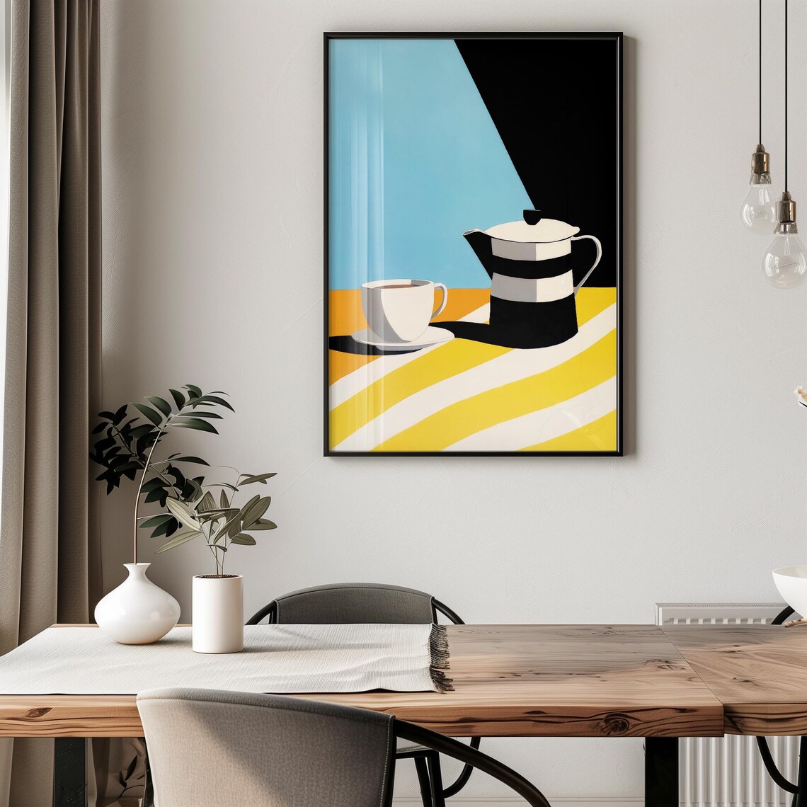 Moka Pot And Coffee Cup Still Life, Kitchen Print - Image 2
