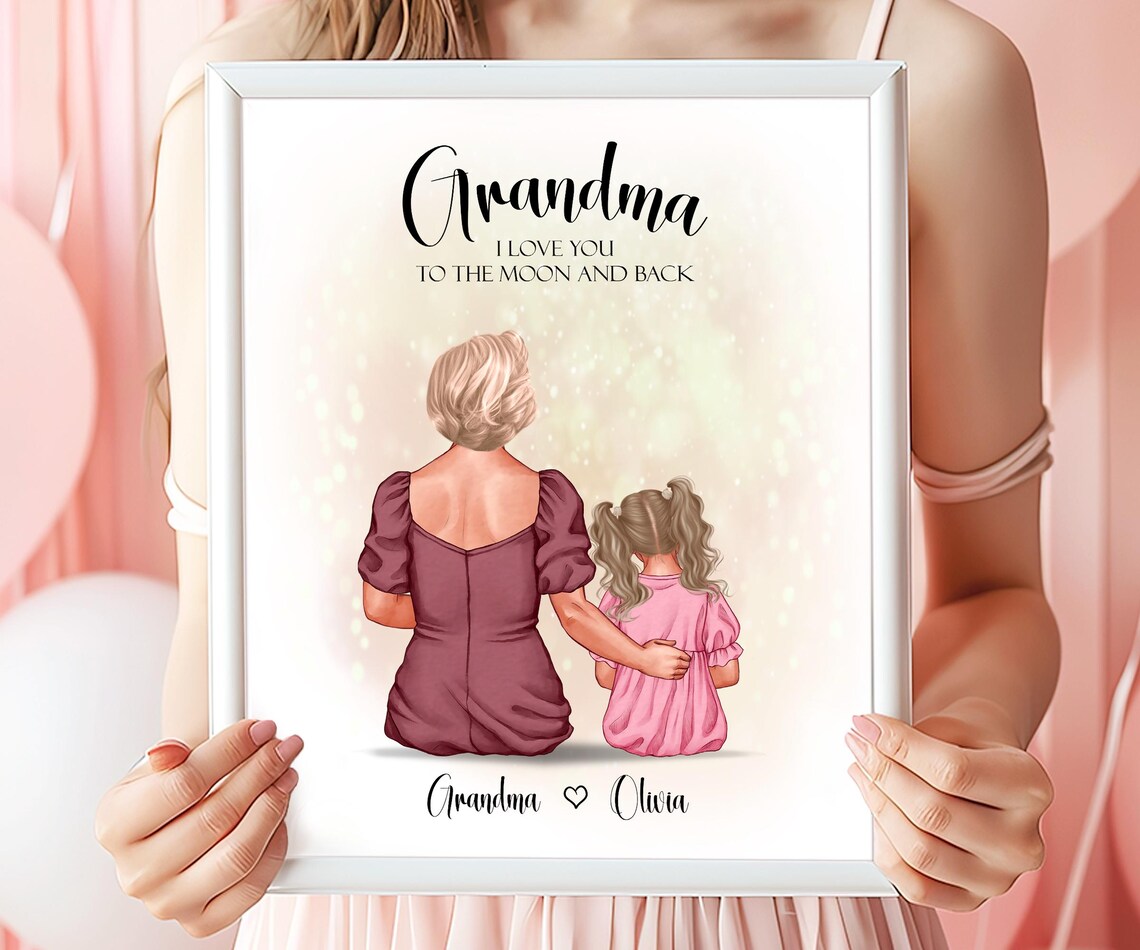 Grandma and Granddaughter Sitting Together Love Quote Poster