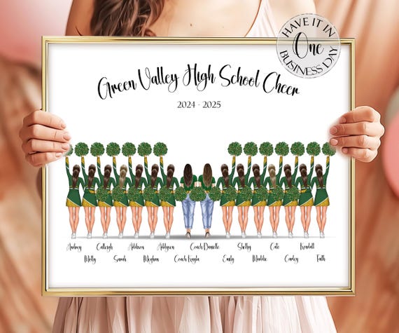 Cheer Gift Personalized Cheerleader Print Personalized Cheerleader Gift Cheer Friend Gift Cheerleader Poster Cheer Team Gift Custom Picture