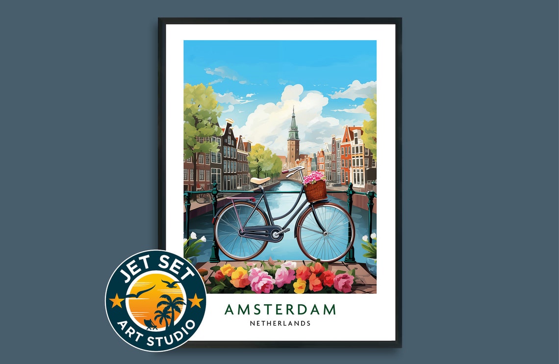 Amsterdam Holland Netherlands Travel Print Poster Framed Unframed Canvas Gift